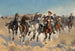 smontato, i quarti cavalieri che spostano i cavalli condotti - Frederic Remington — vista dell’opera