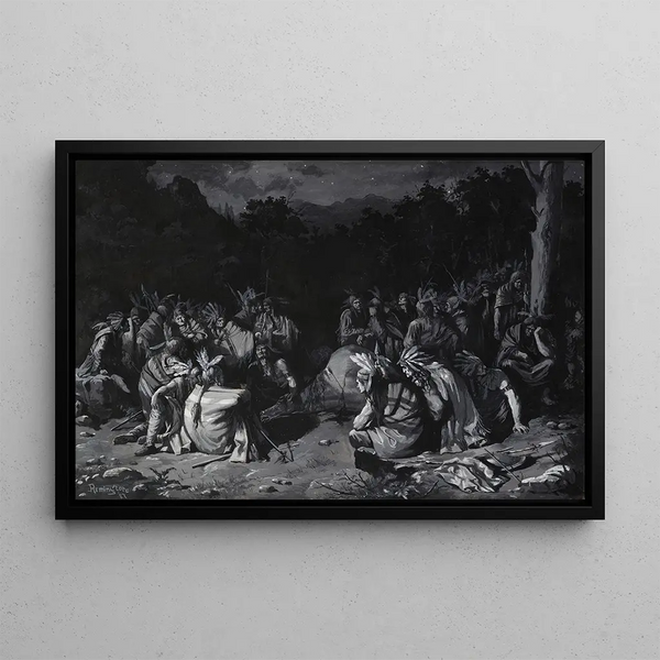 Rassemblement indien - Frederic Remington — quadro incorniciato alla parete