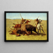 La caccia al bisonte - Frederic Remington — quadro incorniciato alla parete