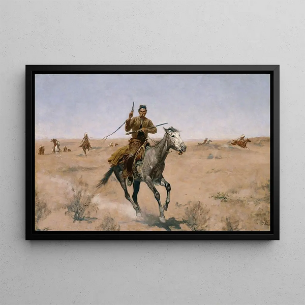 Le vol - Frederic Remington — quadro incorniciato alla parete