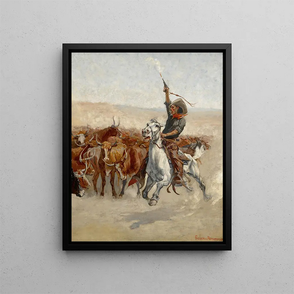 Le Round-Up - Frederic Remington — quadro incorniciato alla parete