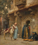 Donne arabe davanti a una porta - Frederick Arthur Bridgman — vista dell’opera