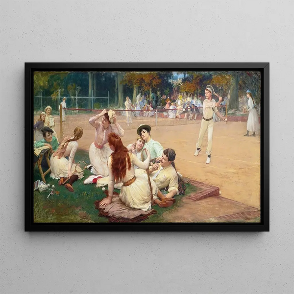 Club di tennis su erba - Frederick Arthur Bridgman — quadro incorniciato alla parete