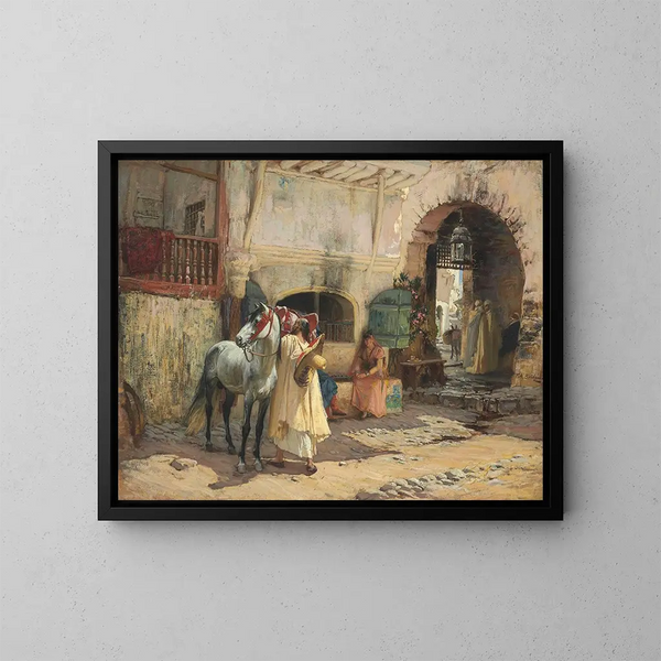In viaggio per una passeggiata a Costantina, Algeria - Frederick Arthur Bridgman — quadro incorniciato alla parete