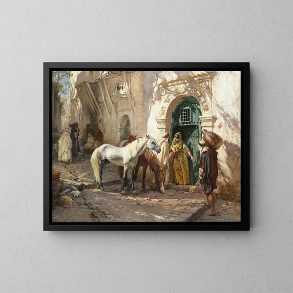Scène prise au Maroc - Frederick Arthur Bridgman — quadro incorniciato alla parete