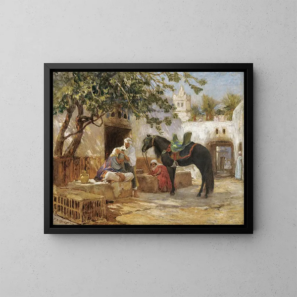 Il Barbiere - Frederick Arthur Bridgman — quadro incorniciato alla parete