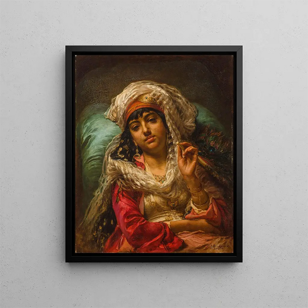 L'Éventail du paon - Frederick Arthur Bridgman — quadro incorniciato alla parete
