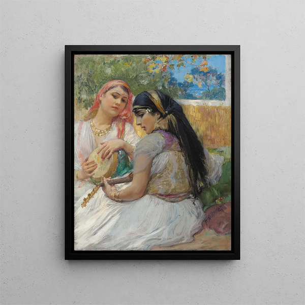 Due giovani algerini - Frederick Arthur Bridgman — quadro incorniciato alla parete