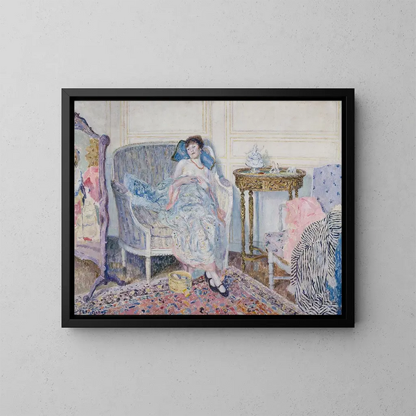 Nel boudoir - Frederick Carl Frieseke — quadro incorniciato alla parete