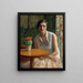 Ritratto di una donna con un cactus - Frederick Carl Frieseke — quadro incorniciato alla parete