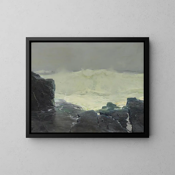 Surf e nebbia, Monhegan, Maine - Frederick Judd Waugh — quadro incorniciato alla parete