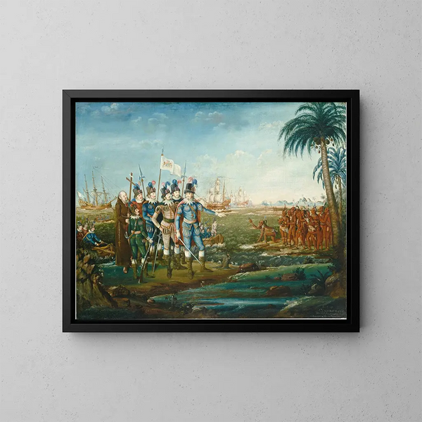 Prima partenza di Cristoforo Colombo - Frederick Kemmelmeyer — quadro incorniciato alla parete