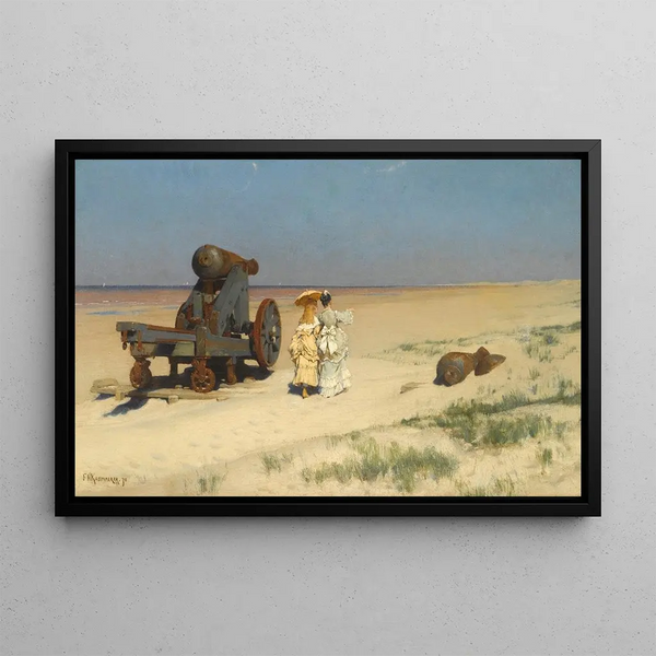 Una passeggiata sulla spiaggia - Frederik Hendrik Kaemmerer — quadro incorniciato alla parete
