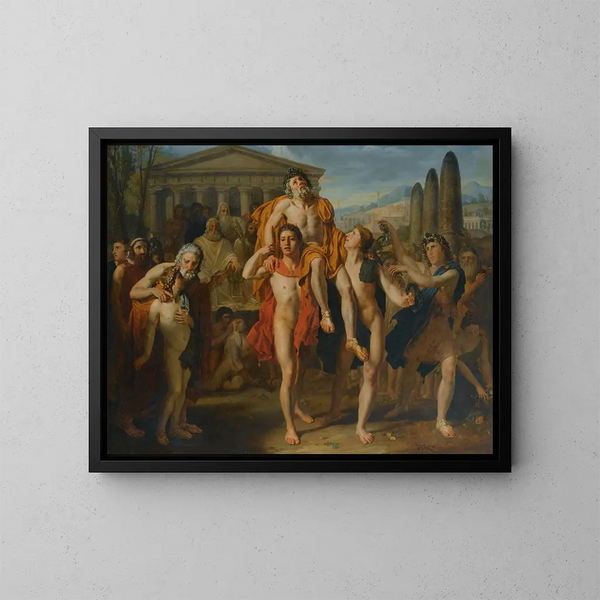 Diagoras di Rodi - Scuola francese — quadro incorniciato alla parete