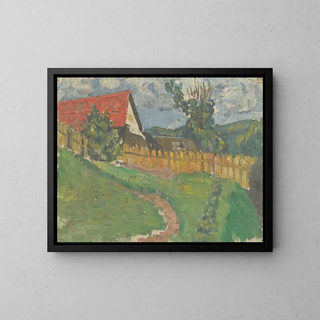 Studio di un paesaggio con una casa - Frida Konstantin — quadro incorniciato alla parete