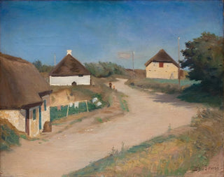 Case lungo una strada a Mors, Jutland - Fridolin Johansen — vista dell’opera