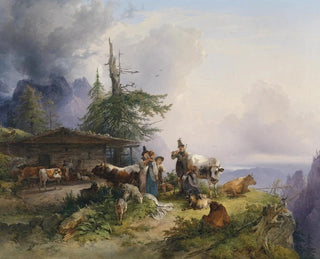 Friedrich August Matthias Gauermann - Alpenwirtschaft am Untersberg.webp