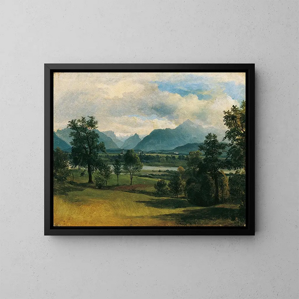 Vista su Liefering - Friedrich August Matthias Gauermann — quadro incorniciato alla parete