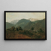 Vista di Scheuchenstein verso il Gauermannhof con Schneeberg sullo sfondo - Friedrich August Matthias Gauermann — quadro incorniciato alla parete