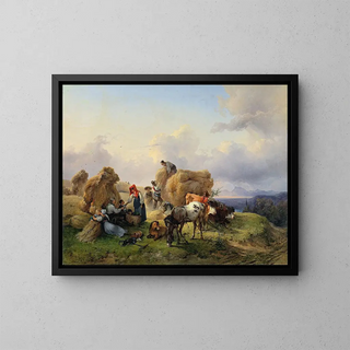 Friedrich August Matthias Gauermann - Harvesting In The Foothills Of The Alps.webp