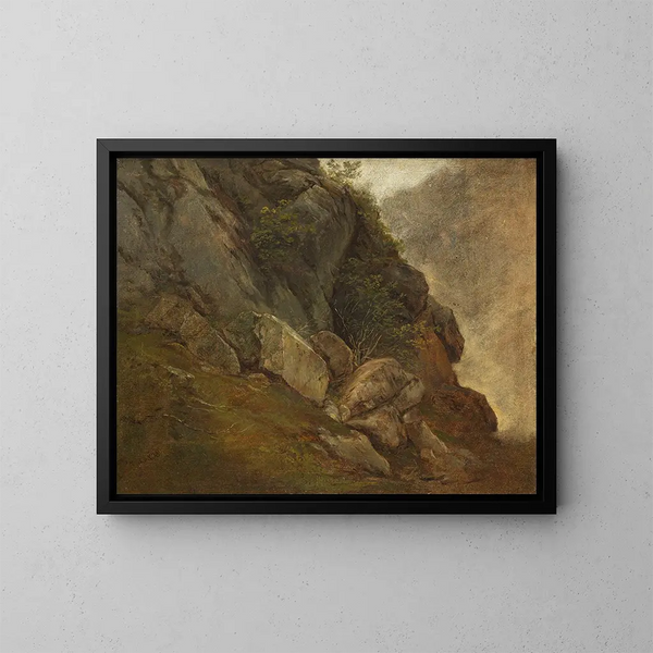Studio naturale di una parete rocciosa - Friedrich August Matthias Gauermann — quadro incorniciato alla parete