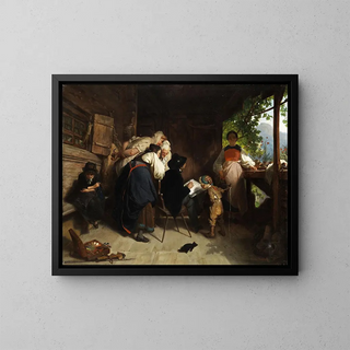 Friedrich Bischoff - Maler beim Portraitieren eines Bauernmdchens.webp