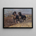 Due cavalli neri con aratro - Friedrich Eckenfelder — quadro incorniciato alla parete