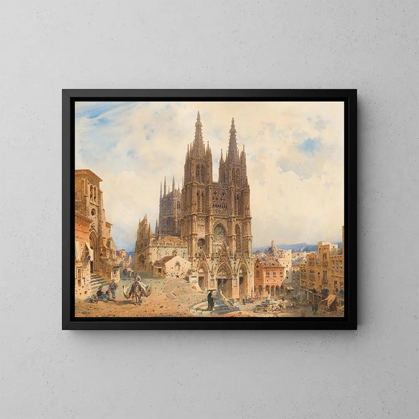 La cattedrale di Burgos - Friedrich Eibner — quadro incorniciato alla parete