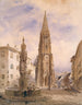 Vista della cattedrale dalla fontana dei pesci - Friedrich Eibner — vista dell’opera