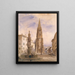 Vista della cattedrale dalla fontana dei pesci - Friedrich Eibner — quadro incorniciato alla parete