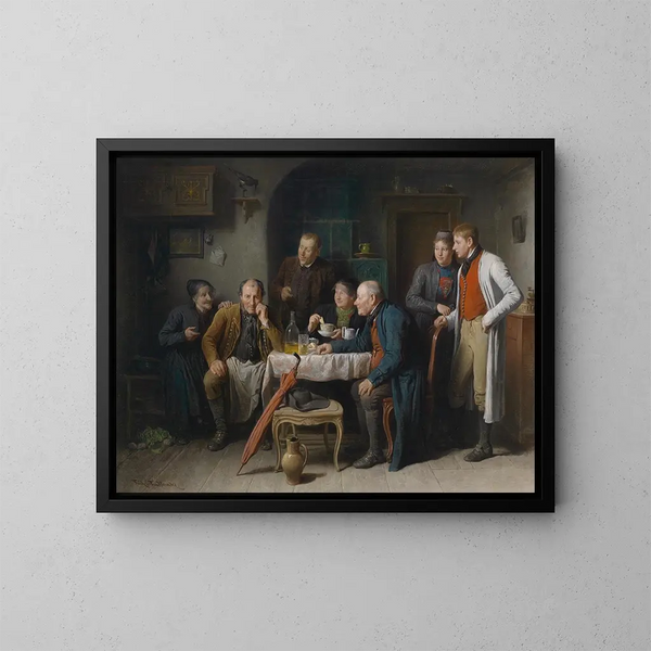 La richiesta di matrimonio - Friedrich Friedländer — quadro incorniciato alla parete