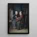 Coppia anziana in una cucina - Friedrich Friedländer — quadro incorniciato alla parete