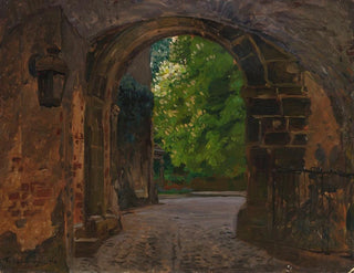 Porta della città, ingresso del castello di Wiesenburg in Marche - Friedrich Kallmorgen — vista dell’opera