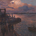 Porto di Amburgo al crepuscolo - Friedrich Kallmorgen — vista dell’opera