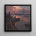 Porto di Amburgo al crepuscolo - Friedrich Kallmorgen — quadro incorniciato alla parete