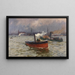Tempo minaccioso nel porto di Amburgo - Friedrich Kallmorgen — quadro incorniciato alla parete