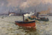 Tempo minaccioso nel porto di Amburgo - Friedrich Kallmorgen — vista dell’opera