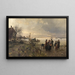 Inondazione del Reno vicino a Karlsruhe nel 1887 - Friedrich Kallmorgen — quadro incorniciato alla parete