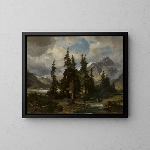 Paesaggio montano in Norvegia - Friedrich Preller l'Ancien — quadro incorniciato alla parete