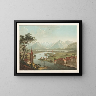 Friedrich Rosenberg - Lac et ville de Thun avec la rivire de lAar prise  Vue dOiseau de la Terrasse du Chateau.webp