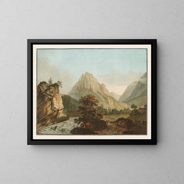 Vista sul fondo della valle di Hasly, cantone di Berna - Friedrich Rosenberg — quadro incorniciato alla parete