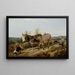 Asini su un sentiero di brughiera - Friedrich Wilhelm Keyl — quadro incorniciato alla parete