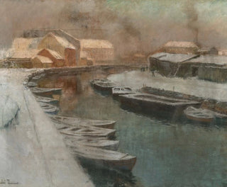 Canal in inverno - Frits Thaulow — vista dell’opera