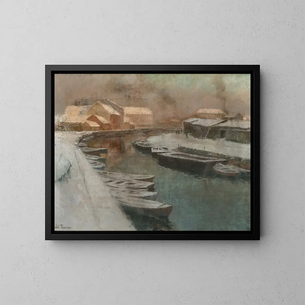Canal in inverno - Frits Thaulow — quadro incorniciato alla parete