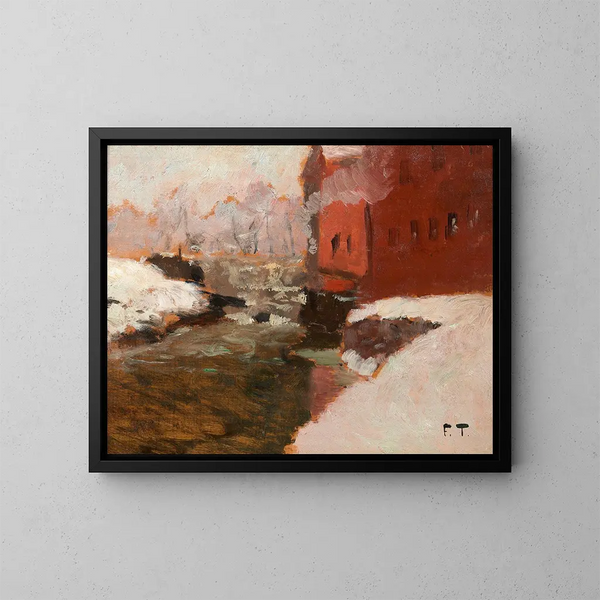 La fabrique rouge - Frits Thaulow — quadro incorniciato alla parete