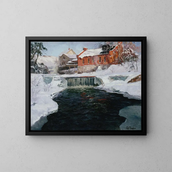 La nouvelle fabrique de Lillehammer - Frits Thaulow — quadro incorniciato alla parete