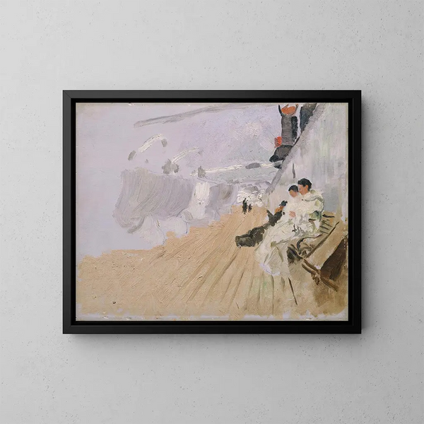 Moines sur le pont - Frits Thaulow — quadro incorniciato alla parete