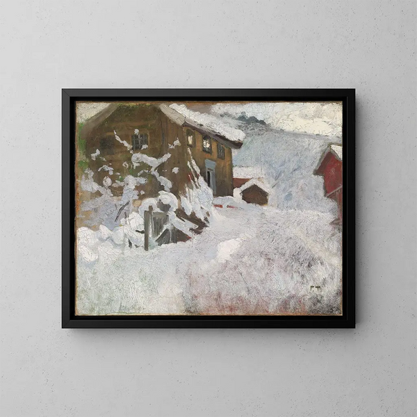Inverno norvegese - Frits Thaulow — quadro incorniciato alla parete
