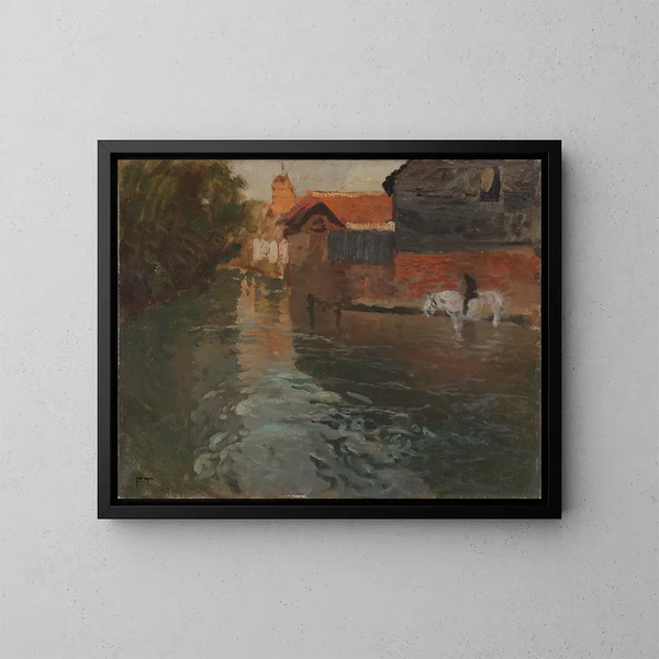 Rivière nel nord della Francia - Frits Thaulow — quadro incorniciato alla parete