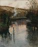 Tramonto sul fiume Arques a Piquigny - Frits Thaulow — vista dell’opera